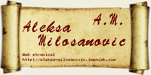 Aleksa Milošanović vizit kartica